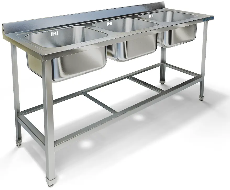 Ванна моечная цельнотянутая трехсекционная ВМ-48/668