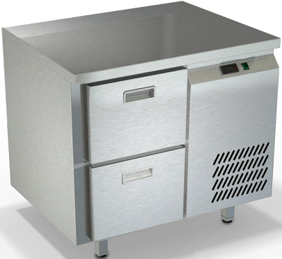 Морозильный стол кухонный боковой агрегат, столешница камень, борт СПБ/М-423/02-906 (900x600x850 мм)