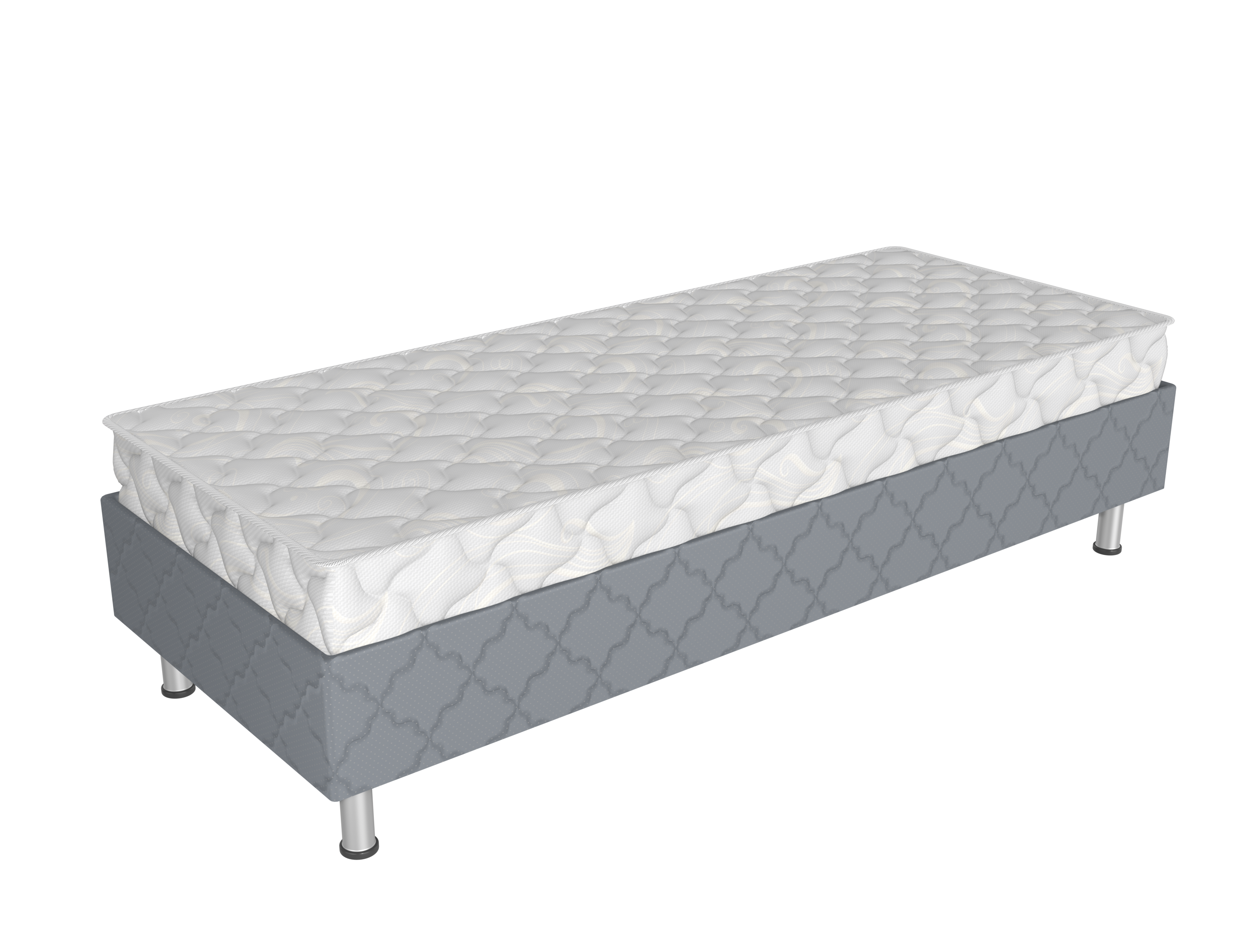 Комплект кровать Spring box СБ-200/90 серый с матрасом "ТУРИН"