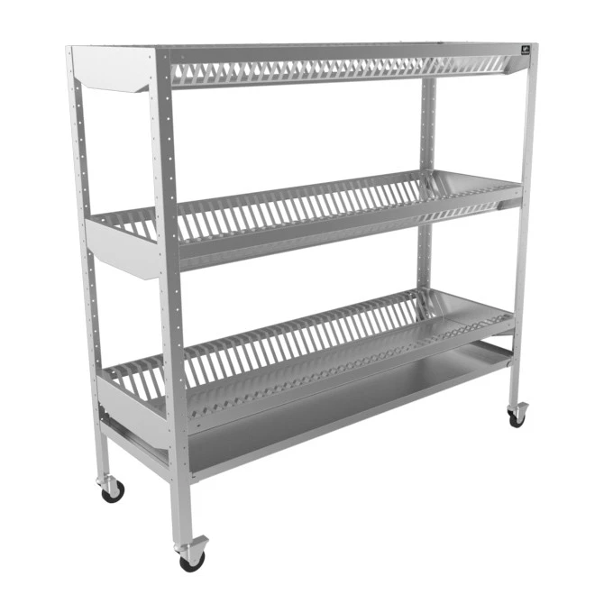Стеллаж для сушки подносов на колесах Кобор СДПК-150/53/430