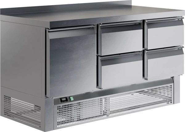 Стол морозильный RESTOINOX SHN-122GNE-B (нижн. расп. агр. 1 дв.+4 ящ.)