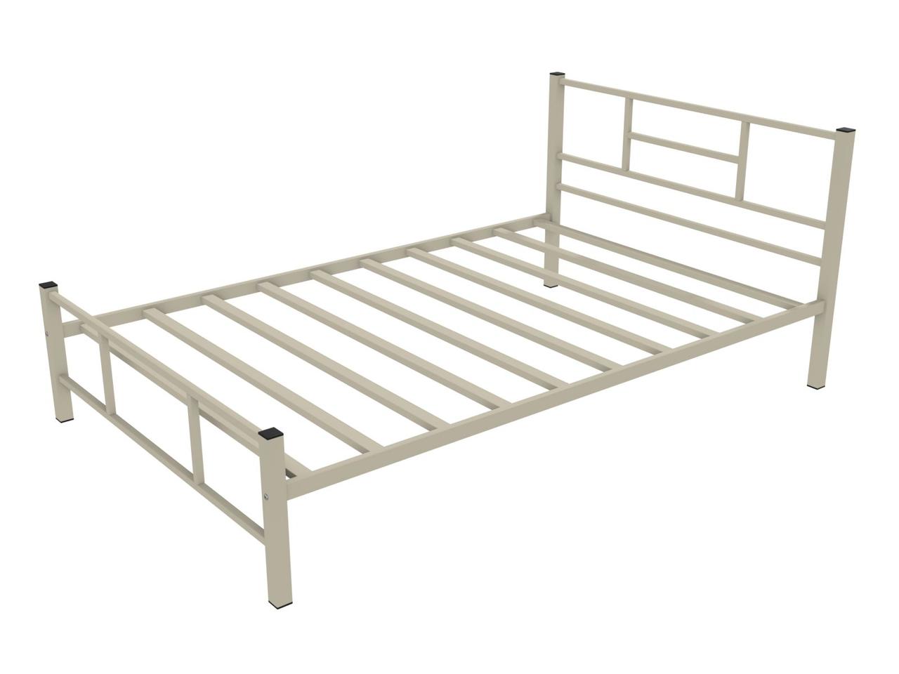 Фото кровать металлическая - кадис бежевая 1,5-спальная для подростков