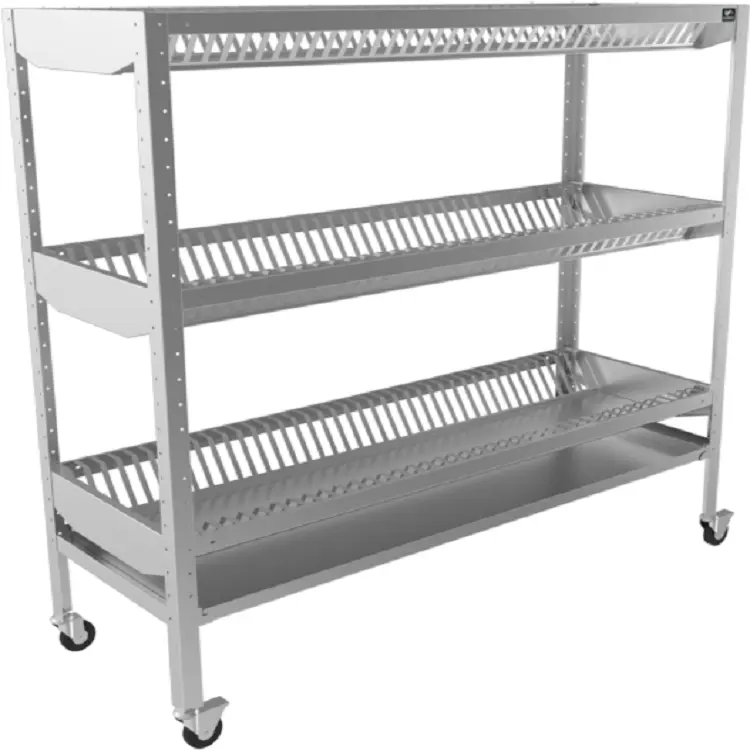 Стеллаж для сушки подносов на колесах Кобор СДПК-150/53/430