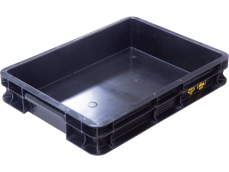 Ящик пластиковый 400х300х75 сплошной антистатический